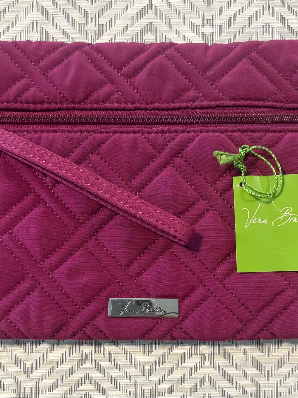 Vera Bradley Deep Magenta Quilted Wristlet Clutch